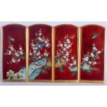 A LOVELY BOXED JAPANESE TAISHO PERIOD CLOISONNE ENAMEL SCREEN. 32.5 cm x 18 cm.