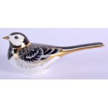 Royal Crown Derby paperweight Pied Wagtail. 14.5cm wide.