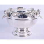 A SILVER PLATED CAVIAR SERVING BOWL. 36 cm x 24 cm.