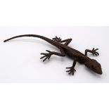 A Japanese small bronze Lizard 16cm.