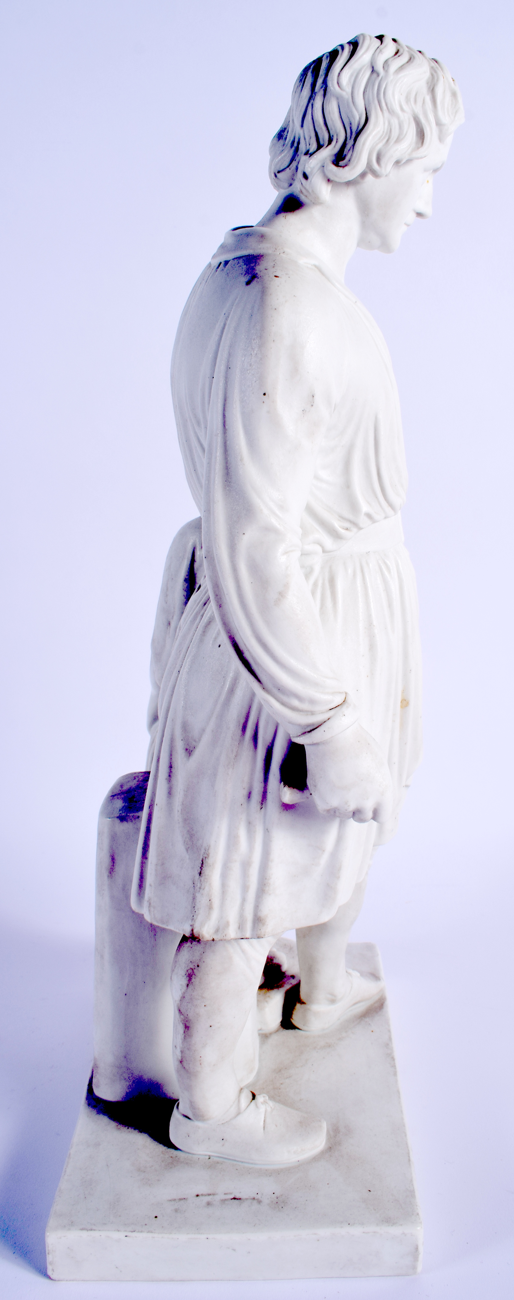 A LARGE 19TH CENTURY EUROPEAN ENERET PARIAN WARE FIGURE OF A MALE modelled resting upon a female. 36 - Image 4 of 5