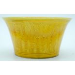 A Chinese yellow ground bowl decorated with lotus 16.5 x 8.5cm .