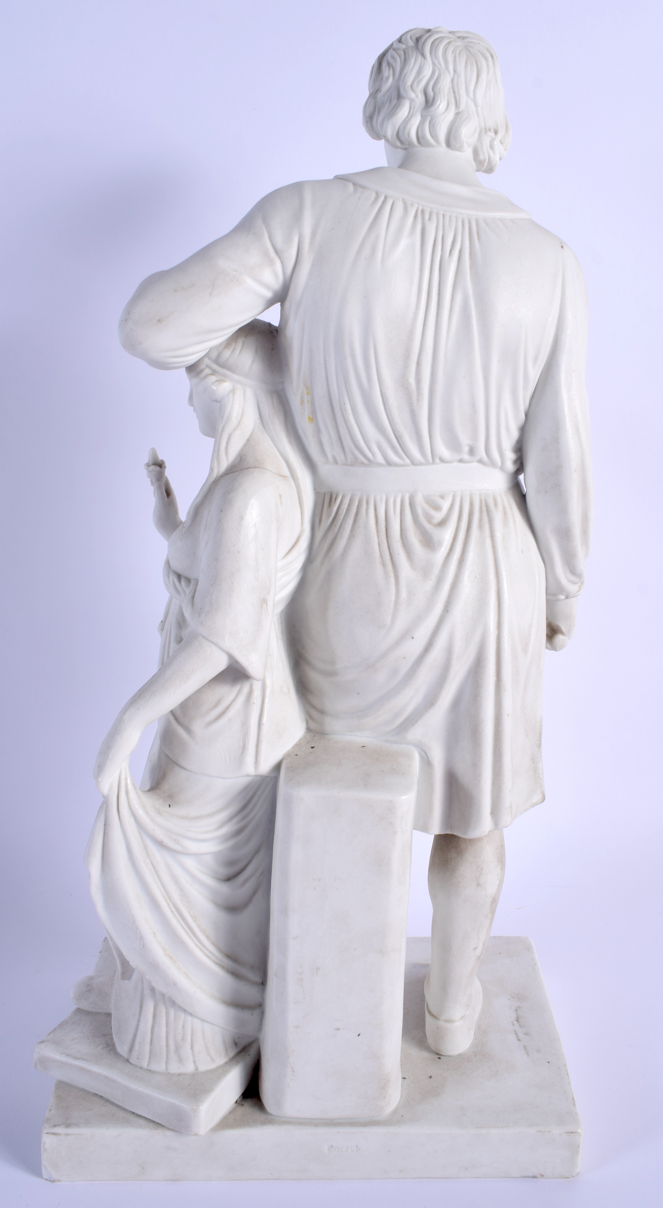 A LARGE 19TH CENTURY EUROPEAN ENERET PARIAN WARE FIGURE OF A MALE modelled resting upon a female. 36 - Image 3 of 5