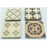 Four Victorian Neo Gothic tiles 15 x 15 cm (3).