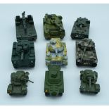 Collection of Vintage Dinky military model Tanks. (qty)