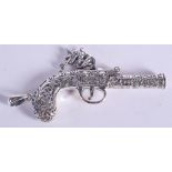 A SILVER DUELLING PISTOL. 21 grams. 7 cm x 3.5 cm.