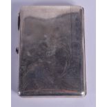 AN ANTIQUE RUSSIAN SILVER CIGARETTE CASE. 200 grams. 12 cm x 8.5 cm.