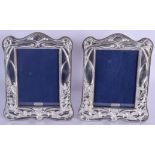 A PAIR OF SILVER PHOTOGRAPH FRAMES. 20 cm x 17 cm.