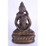 A 19TH CENTURY INDIAN BRONZE FIGURE OF AN EROTIC DEITY. 12 cm x 7 cm.