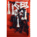 A 19th Anglo Indian Ivory chess set largest 8cm (32).