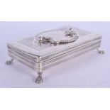 AN ANTIQUE RECTANGULAR SILVER BOX. 177 grams. 12 cm x 7 cm.