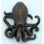 A Small Japanese bronze Octopus 7cm.