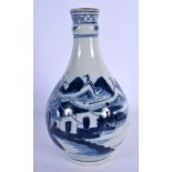 AN 18TH CENTURY CHINESE BLUE AND WHITE PORCELAIN GUGLET Qianlong. 24 cm high.