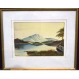William Glover 1836 -1916 framed Watercolour Lake scene possibly Ireland 23.5 x 34cm.