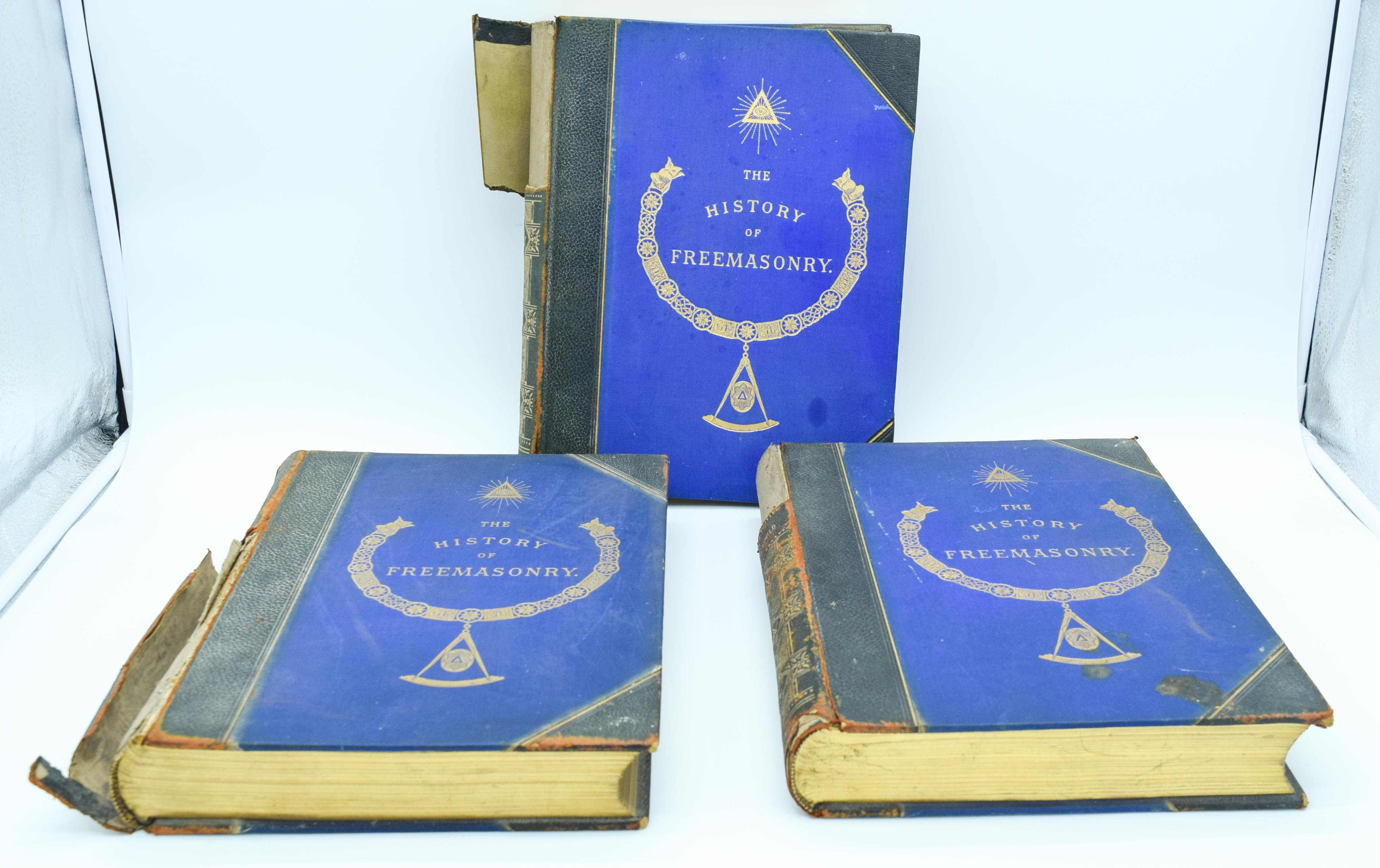 History of Freemasonry Vol 1 to 3 by Robert Freke Gould 29 x 23cm (3)