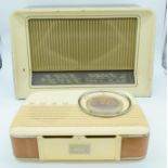 A vintage Bush radio together with a His masters voice radiogram largest 32 x 50cm .(2)