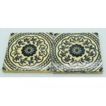 Two Minton China works tiles 15 x 15 cm (2) .