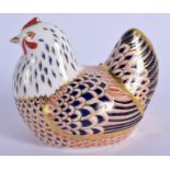 Royal Crown Derby paperweight Chicken. 9.5cm wide.