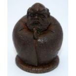 A Japanese small bronze figure of a male 12cm.