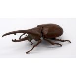 A Japanese small bronze beetle 12cm.