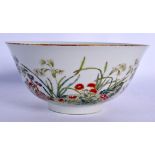 AN EARLY 20TH CENTURY CHINESE FAMILLE ROSE PORCELAIN BOWL bearing Jiaqing marks to base. 14 cm diame