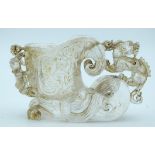 A Chinese Crystal Libation cup 10 x 15cm.