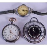 AN UNUSUAL VINTAGE OPENWORK POCKET WATCH together with two others. (3)