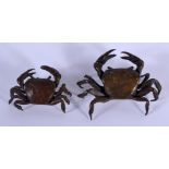 A JAPANESE BRONZE CRAB. 4 cm wide.