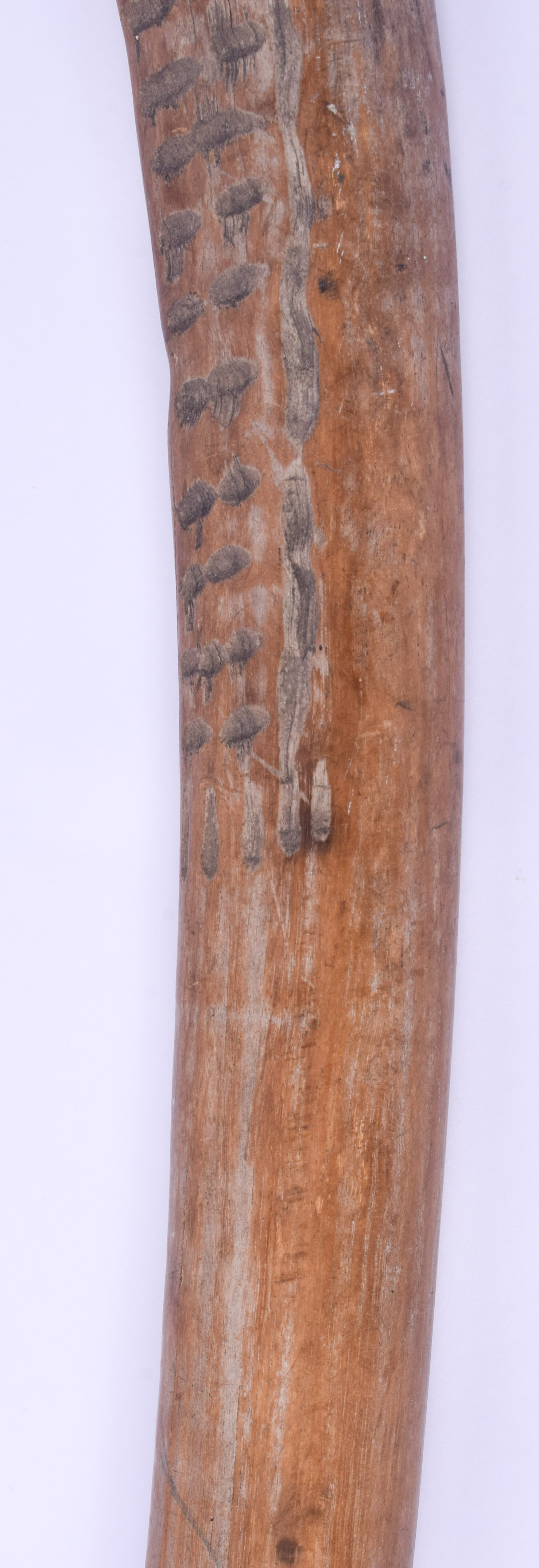 A 19TH CENTURY FIJIAN TRIBAL CARVED WOOD GUN STOCK TRIBAL CLUB. 96 cm long. - Image 4 of 5