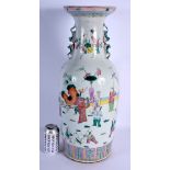 A LARGE 19TH CENTURY CHINESE FAMILLE ROSE PORCELAIN VASE Guangxu. 57 cm x 18 cm.