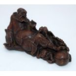 A Japanese small bronze figure of a male 6cm.