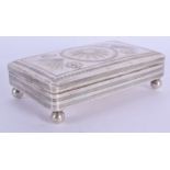 AN ANTIQUE RECTANGULAR SILVER BOX. 144 GRAMS. 13 cm x 8 cm.