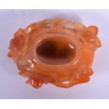 A 19TH CENTURY CHINESE CARVED AGATE BRUSH WASHER Late Qing. 6.5 cm x 5 cm.