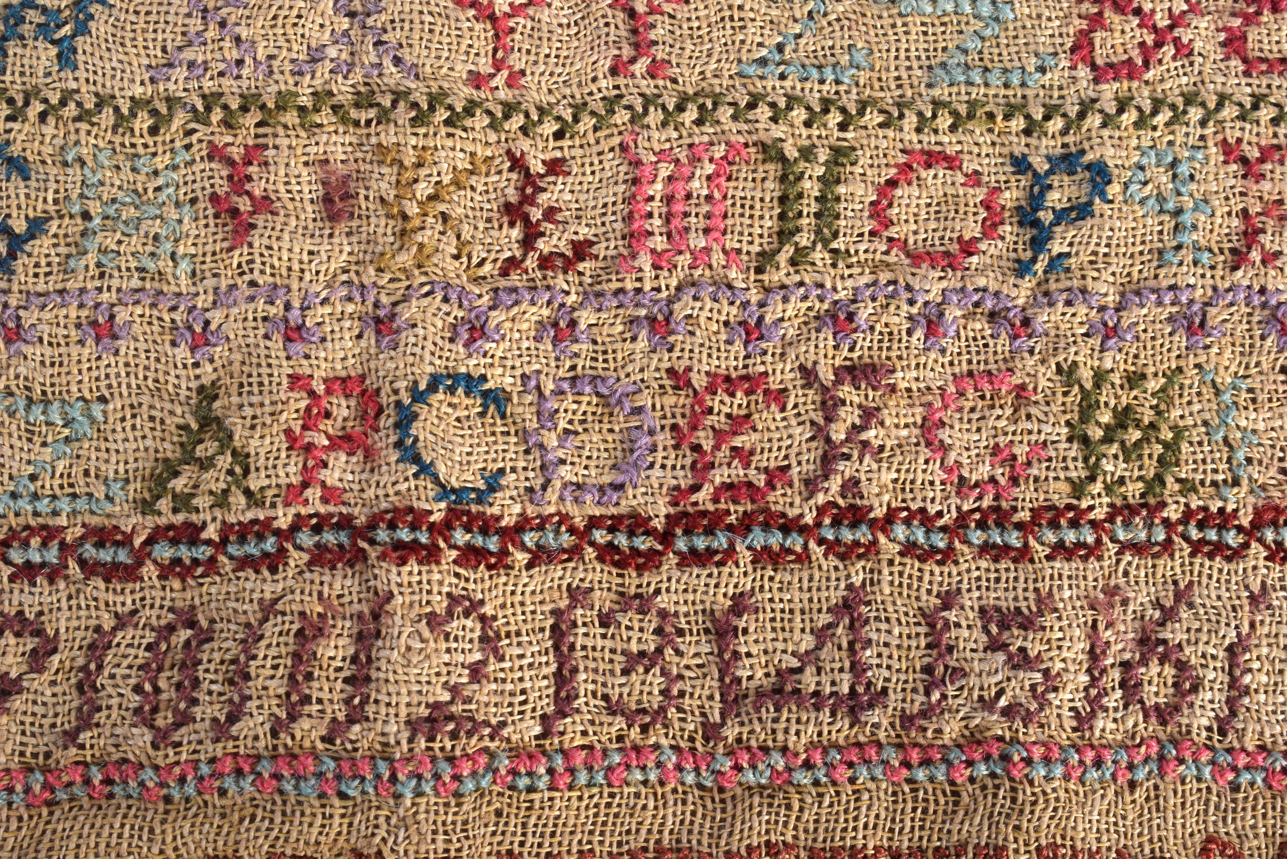 AN EARLY 19TH CENTURY ENGLISH EMBROIDERED SAMPLER. 28 cm square. - Image 4 of 5
