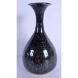 A CHINESE BROWN GLAZED STONEWARE VASE 20th Century. 28 cm high.