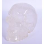 A CONTINENTAL CARVED ROCK CRYSTAL SKULL. 11 cm x 11 cm.