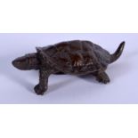 A JAPANESE BRONZE TORTOISE. 4.5 cm x 3 cm.