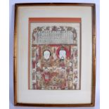 AN EARLY 20TH CENTURY CHINESE WATERCOLOUR painted with figures and calligraphy. Image 33 cm x 24 cm.