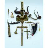 Miscellaneous collection of Pipes, Crucifixes and metal objects (Qty).