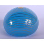 AN UNUSUAL BACCARAT BLUE SWIRL GLASS PAPERWEIGHT. 5.5 cm wide.