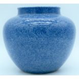 A Chinese Yunzhen blue glazed jar 19cm x 22cm.