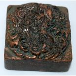 A Chinese bronze seal 4 x 2 cm .