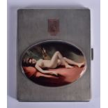 AN ART DECO SILVER CIGARETTE CASE. 199 grams. 10 cm x 8 cm.