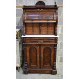 A rare mahogany burr walnut veneered dentist cabinet 82 x 41 x 173 cm.