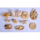 ASSORTED CONTINENTAL ANTIQUE BONE JEWELLERY. (qty)