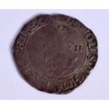 A CHARLES I SILVER SHILLING. 6 grams. 3.25 cm wide.