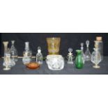 Collection of glass items vases decanters etc Qty.