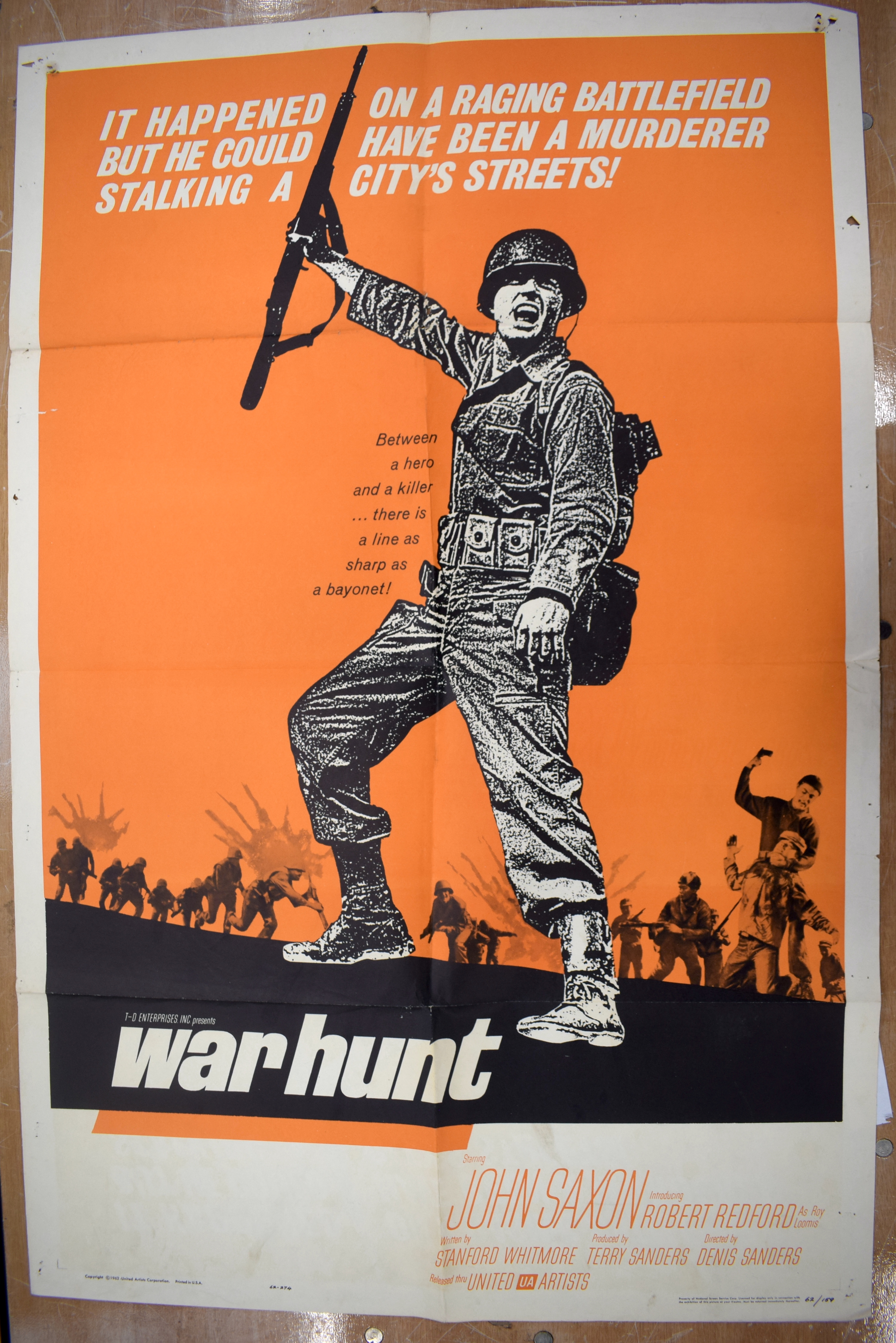 THE TURNING POINT movie poster, 1952, horizontal and vertical folds, torn at folds, stained, 105 cm - Image 3 of 5