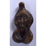 A CONTEMPORARY BRONZE EROTIC GENITAL PORTRAIT PAPERWEIGHT. 10 cm x 5 cm.