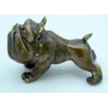 A Bronze Bulldog 14 x 9cm.